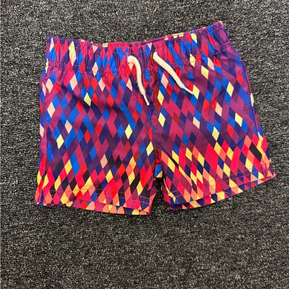 Appaman Kids Swim Trunks - Red, Blue, Yellow Geometric - Picture 1 of 3